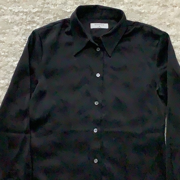 ARITZIA Babaton Industry Satin Shirt (Black) - Picture 12 of 13